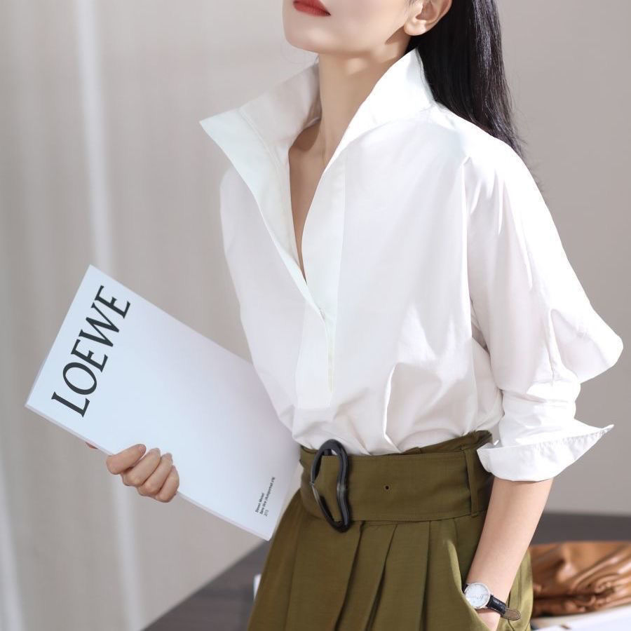 Shirt Camp Collar - Vroege herfst 2023 Dames losvallend shirt