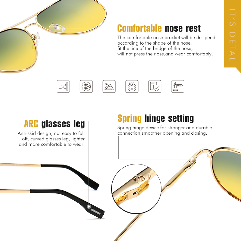 Meekleurende Zonnebril Mannen  - Sunglasses Aviator Polarized recensie en prijs