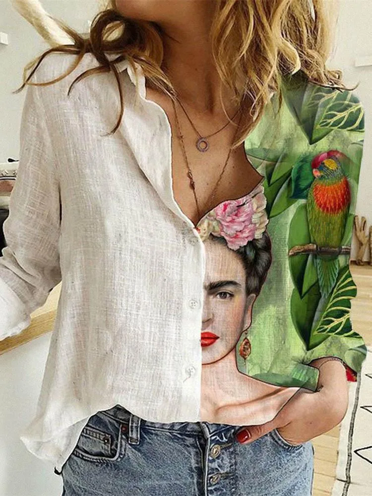 Dames lente en herfst lange mo - Shirt Camp Collar recensie en prijs